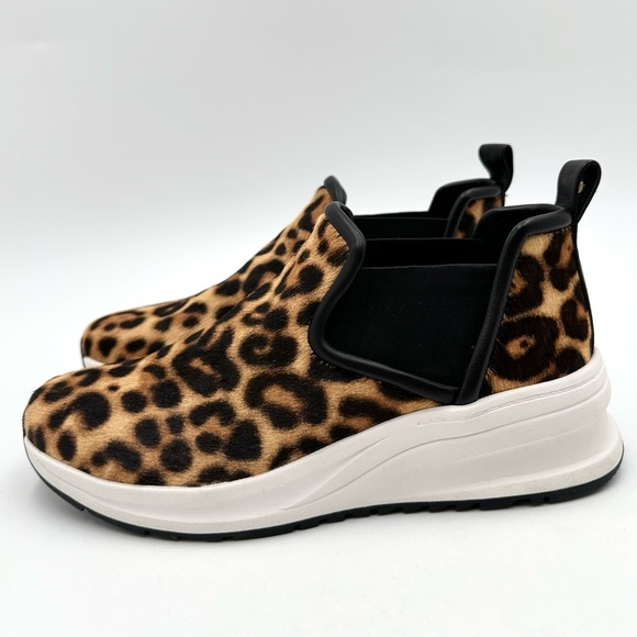 Taryn Rose Zayda Leopard Print Calf Hair Slip On Sneakers - Picture 5 of 8